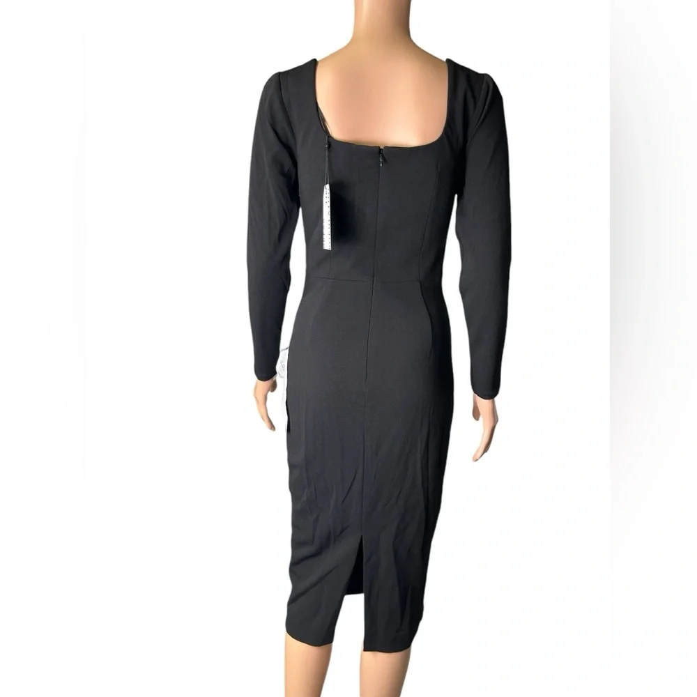 DRESS THE POPULATION womens SONIA black size small long sleeve dress size S NWT - Picture 9 of 13